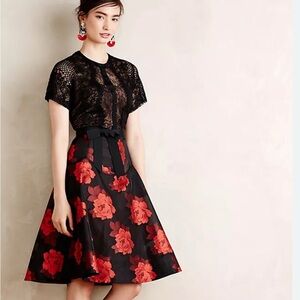 NWOT$488 Anthropologie Byron Lars Castilian Rose Dress Size 6
